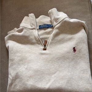 Ralph Lauren Beige Quarter-Zip Pullover